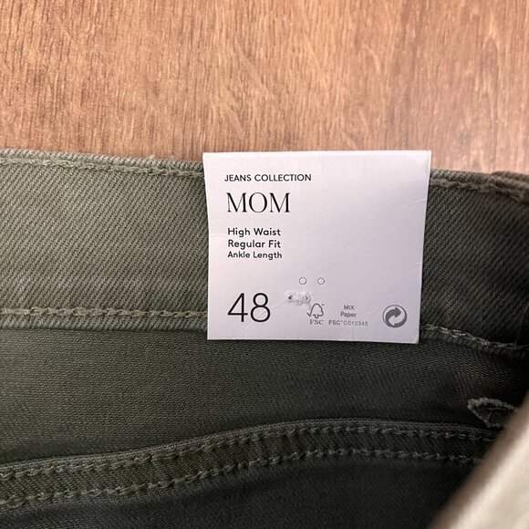 NEW Mango Olive Mom High Waist Ankle Jeans Sz 16 - Picture 5 of 10